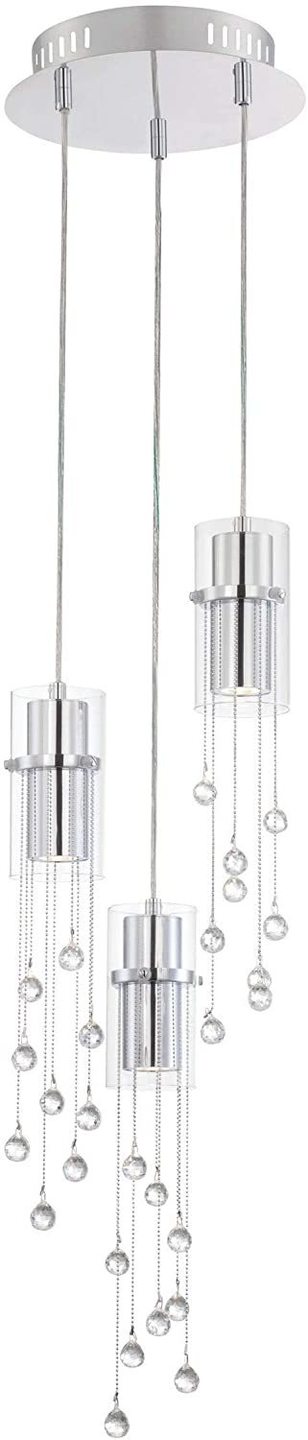 Chrome and Clear Pendant - LV LIGHTING