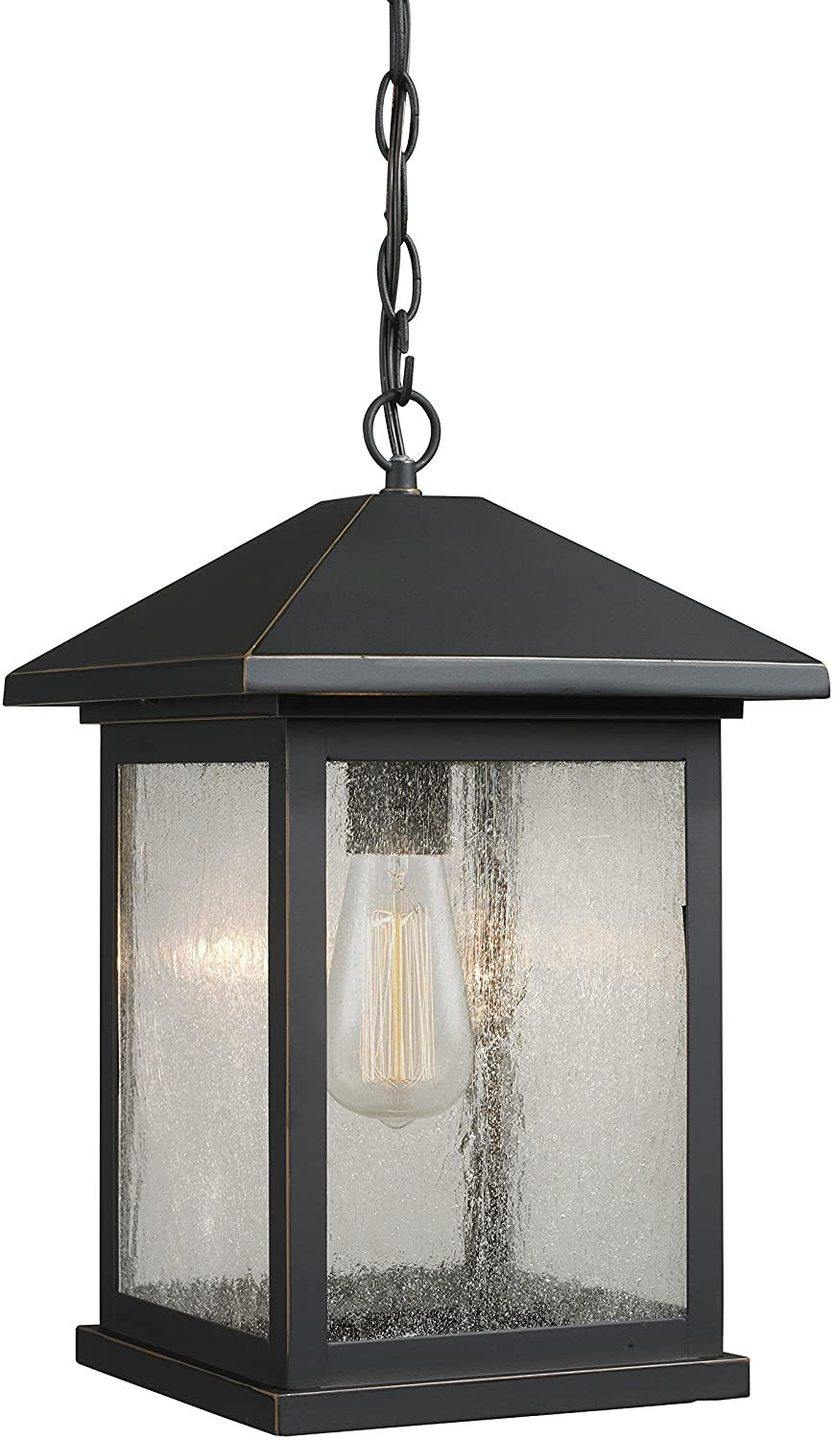 Bronze with Clear Glass Hanging Lantern - LV LIGHTING