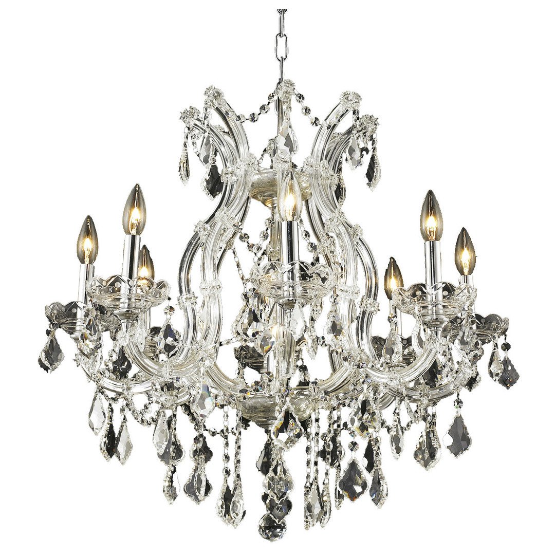 Chrome with Clear Crystal Chandelier - LV LIGHTING