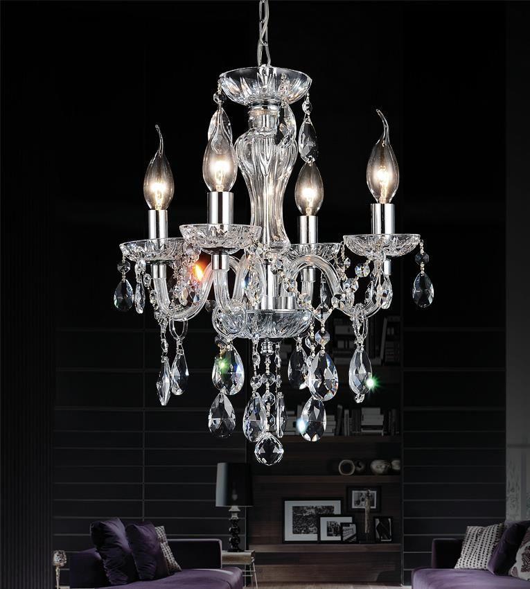 Chrome with Clear Crystal Chandelier - LV LIGHTING