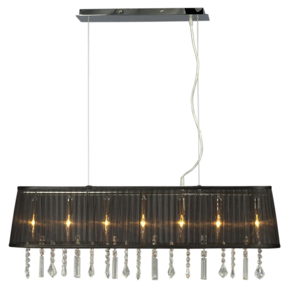 Chrome with Black Shade Chandelier - LV LIGHTING