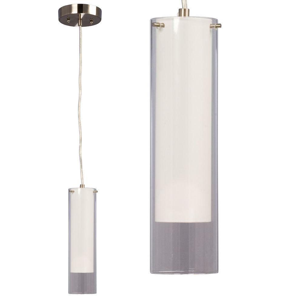 Matte Silver with Frosted Glass Pendant - LV LIGHTING