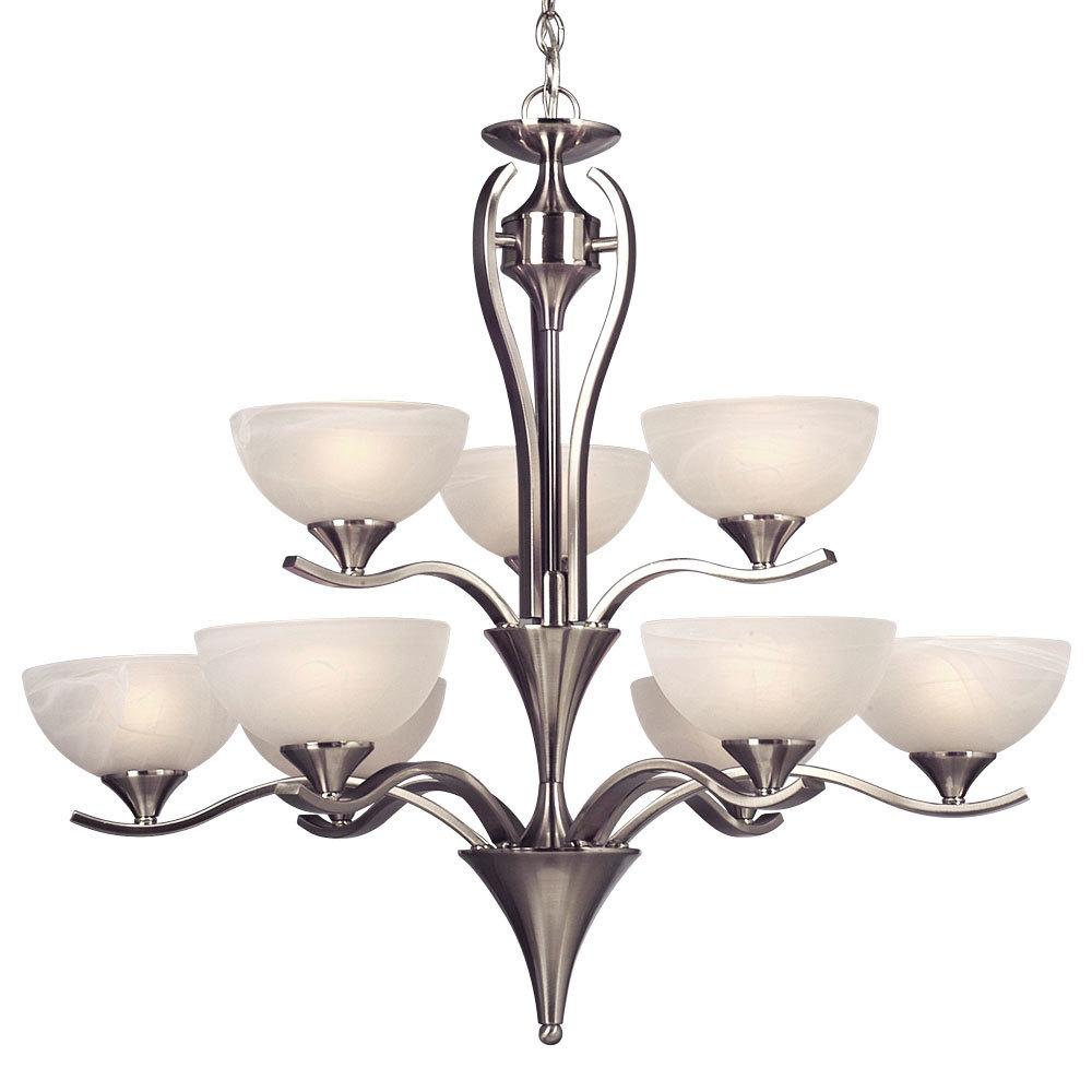 Black with Marbled Glass Chandelier - LV LIGHTING