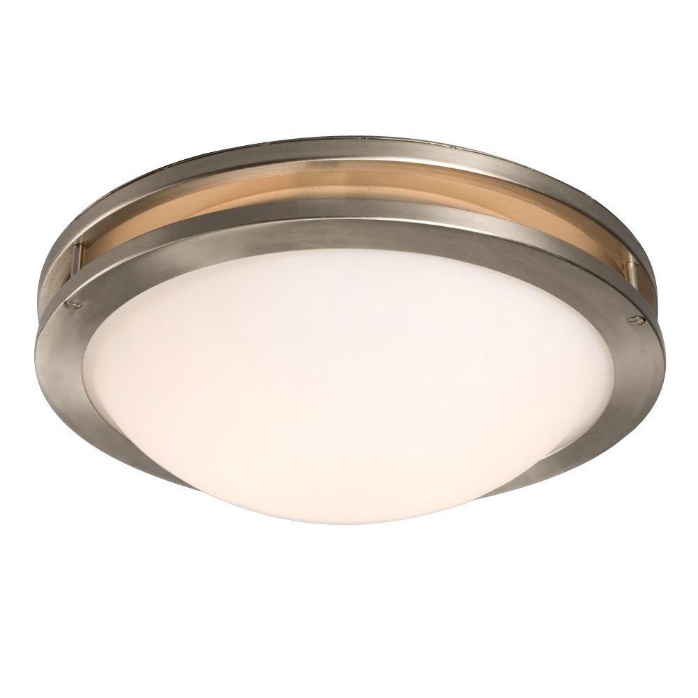 Brushed Nickel with Frosted Glass Flush Mount - LV LIGHTING