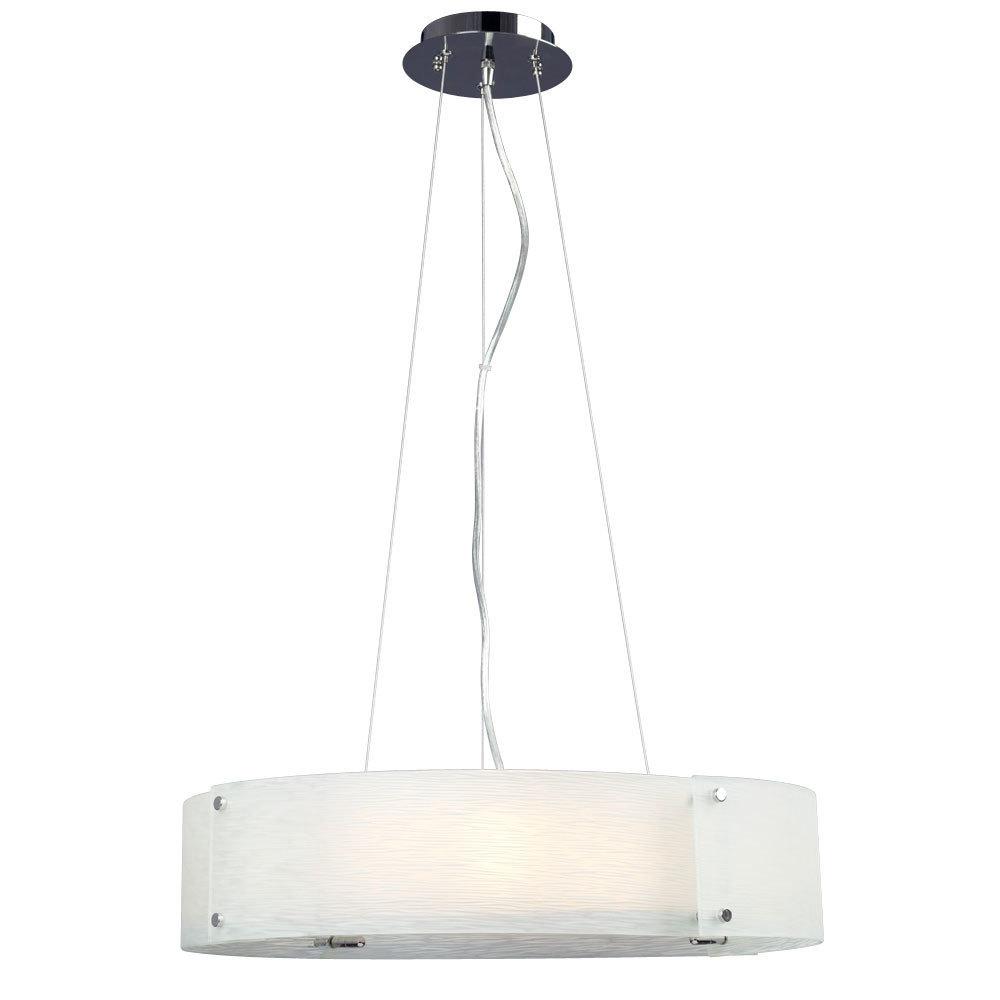 Chrome with Frosted Glass Shade Pendant - LV LIGHTING