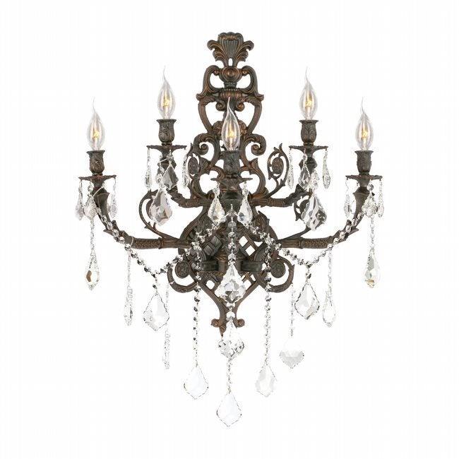 Dark Brown with Crystal Wall Sconce - LV LIGHTING