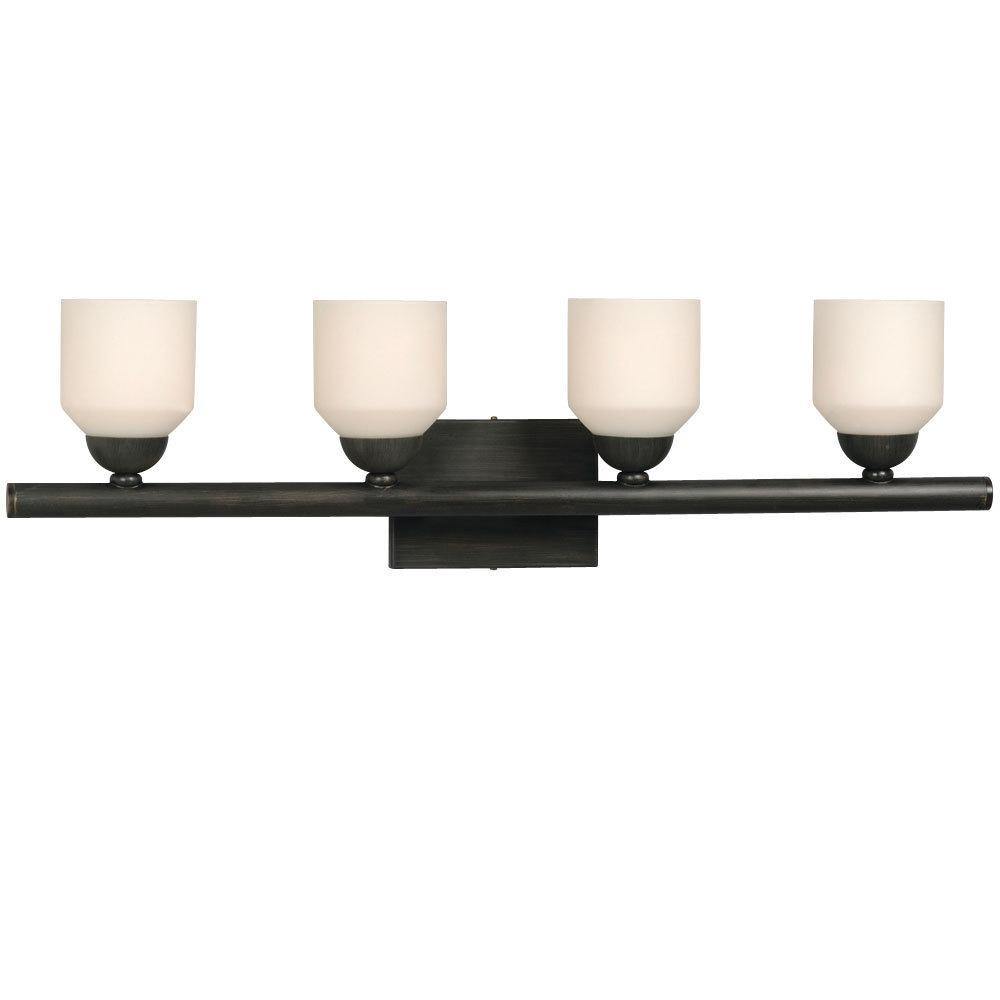 Bronze with Frosted Glass Vanity Light - LV LIGHTING