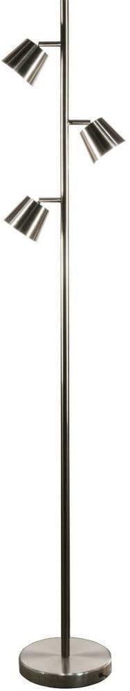 Brush Nickel LED Chrome Floor Lamp - LV LIGHTING