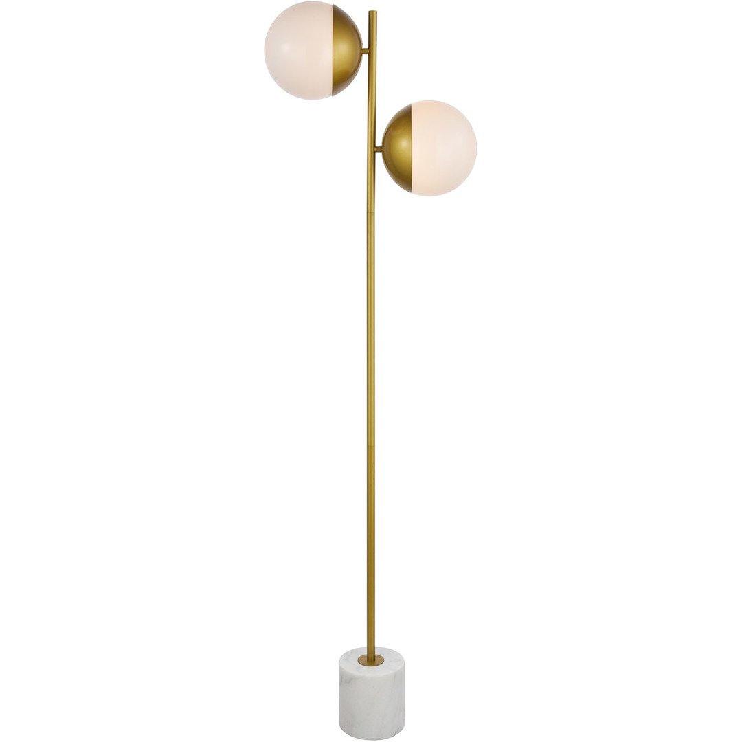 Brass with Double Frosted Shade Floor Lamp - LV LIGHTING