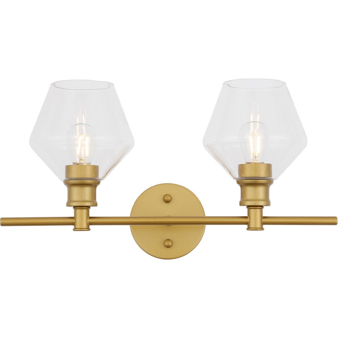 Brass with Clear Shade Vanity Light - LV LIGHTING