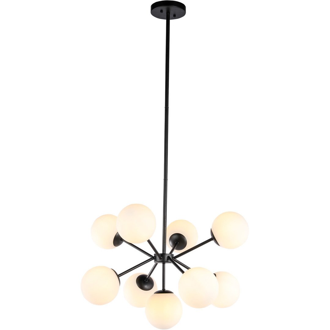 Black with Frosted Shade Chandelier - LV LIGHTING