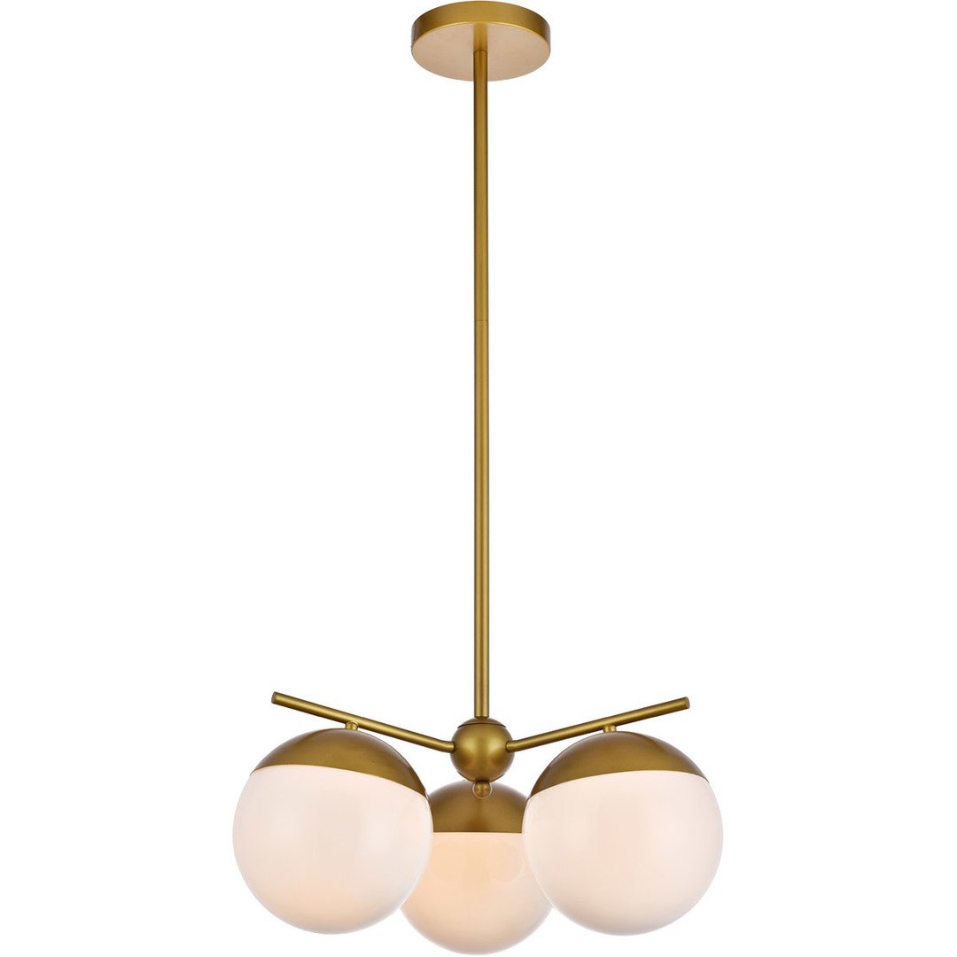 Brass with Tripple Frosted Shade Pendant - LV LIGHTING
