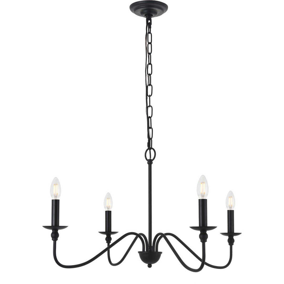 Matte Black Chandelier - LV LIGHTING
