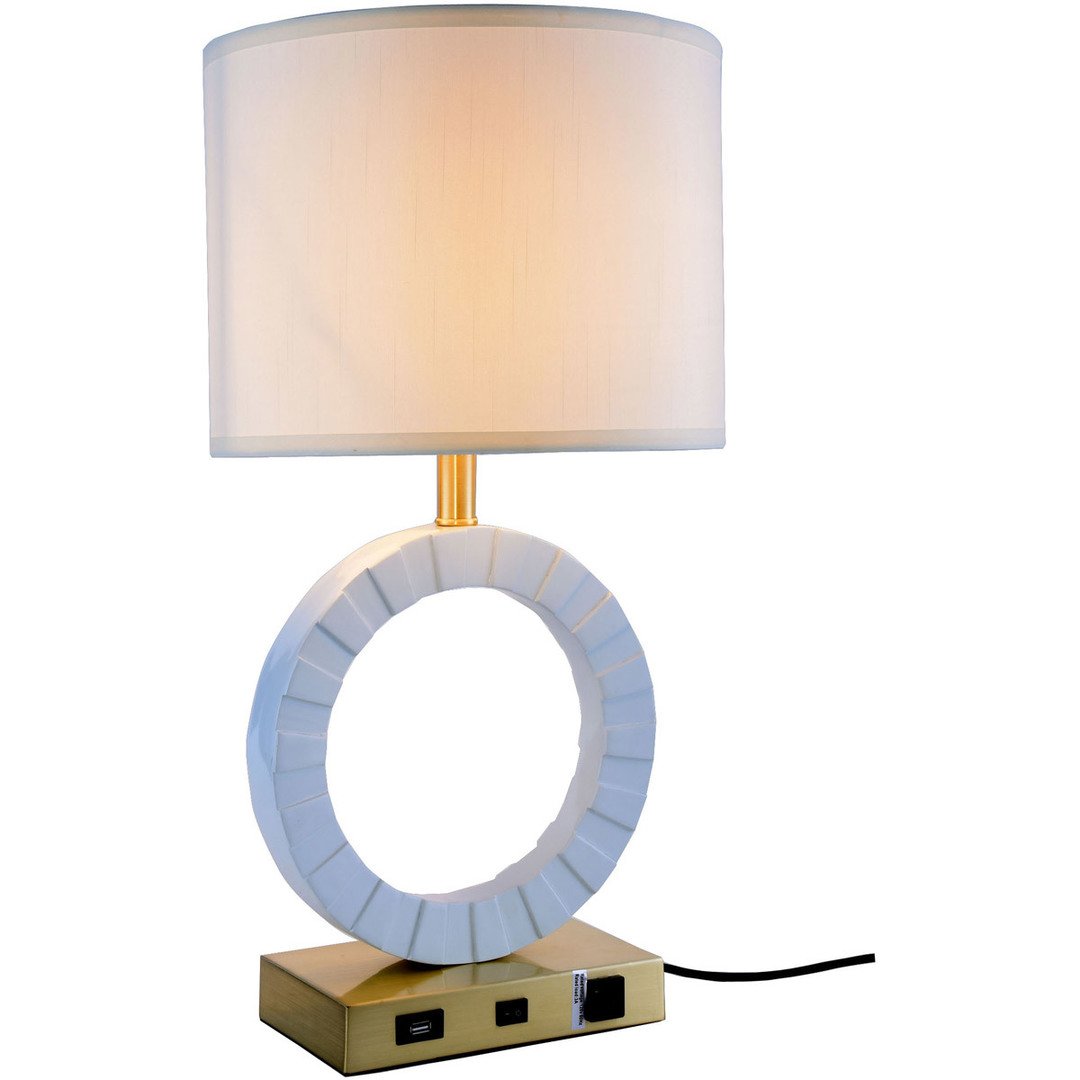 Brass and White Table Lamp - LV LIGHTING