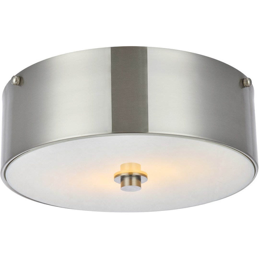 Burnished Nickel and White Flush Mount - LV LIGHTING