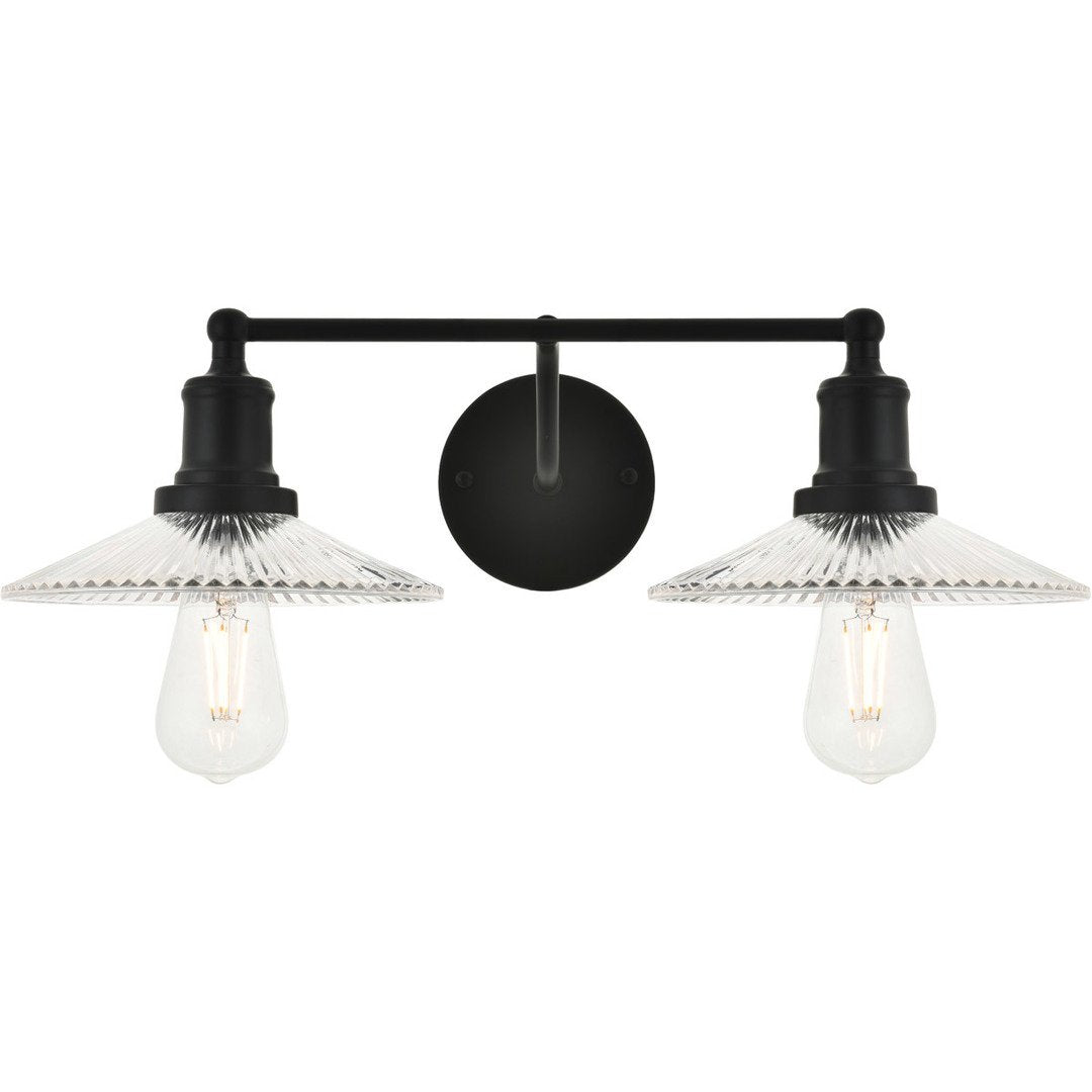 Black with Clear Shade Vanity Light - LV LIGHTING