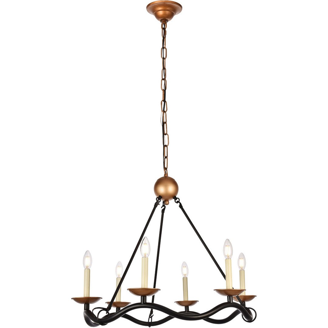 Black and Copper Chandelier - LV LIGHTING