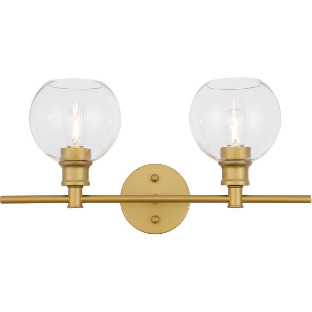 Brass with Clear Shade Vanity Light - LV LIGHTING