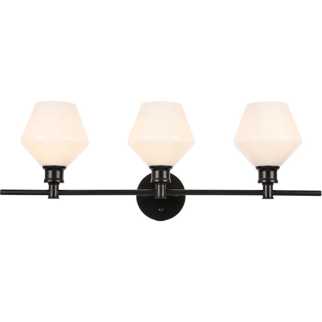 Black with Frosted Shade Vanity Light - LV LIGHTING