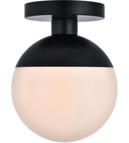 Black with Frost Glass Flush Mount - LV LIGHTING