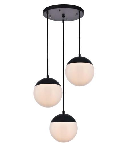 Black with Frosted Glass 3 Lights Pendant - LV LIGHTING