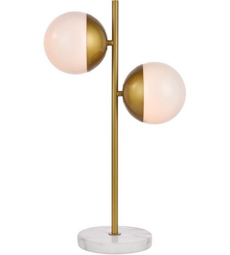 Brass with Frosted Shade Table Lamp - LV LIGHTING