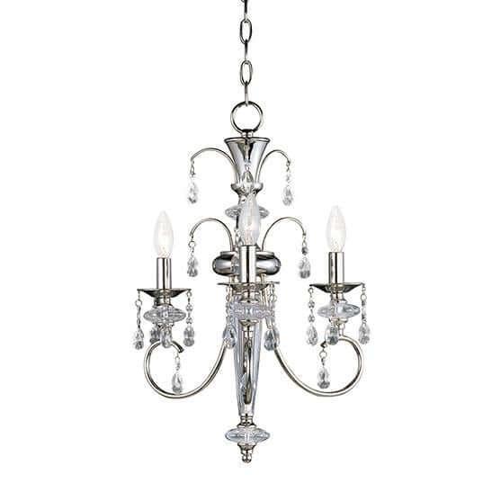 3-Light Chandelier with Crystal in chrome - LV LIGHTING