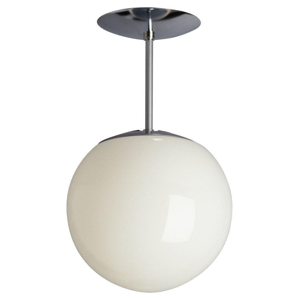 Polished Chrome with White Glass Semi-Flush Mount - LV LIGHTING