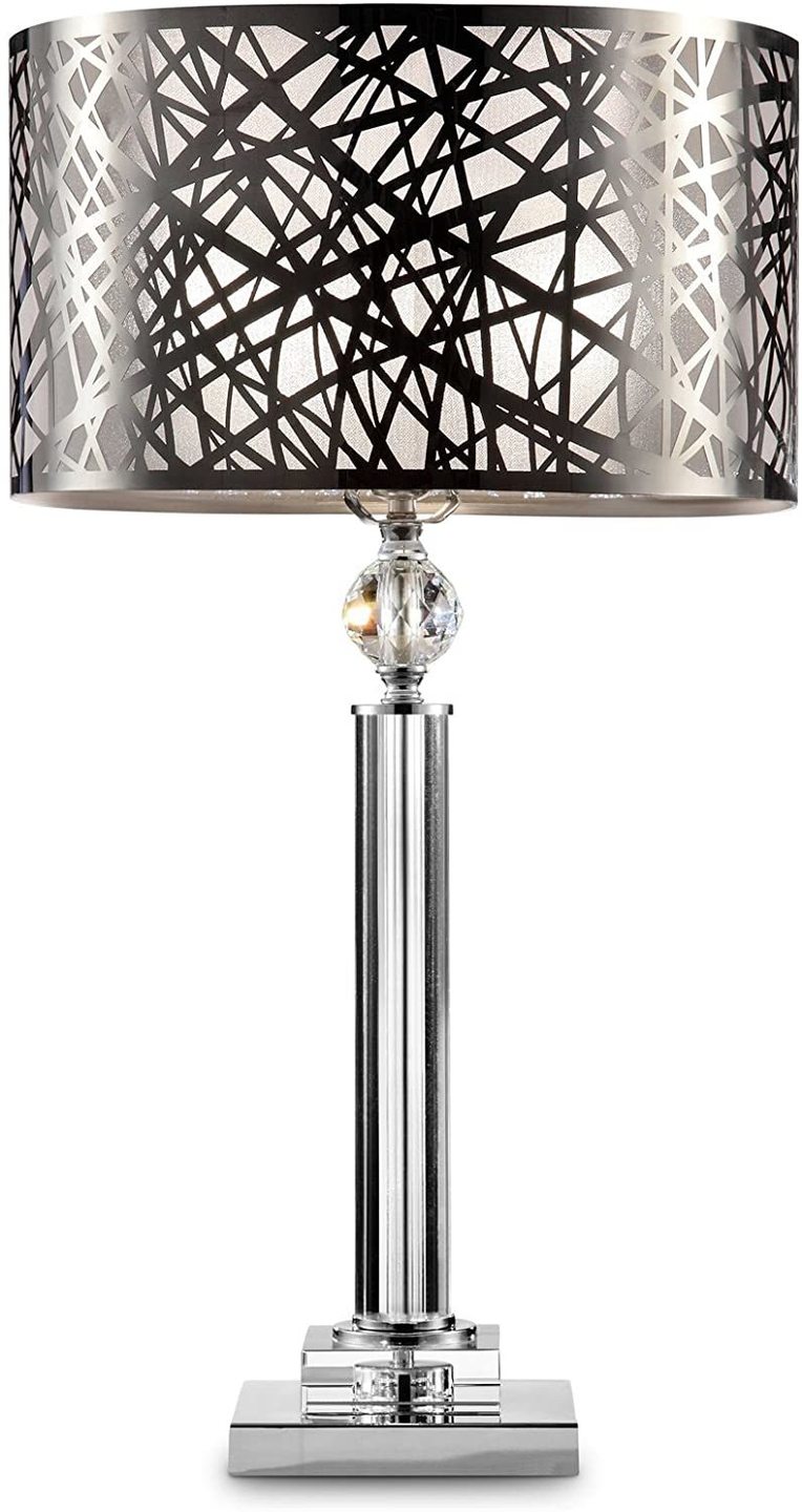 Polished Steel Lines Table Lamp - LV LIGHTING