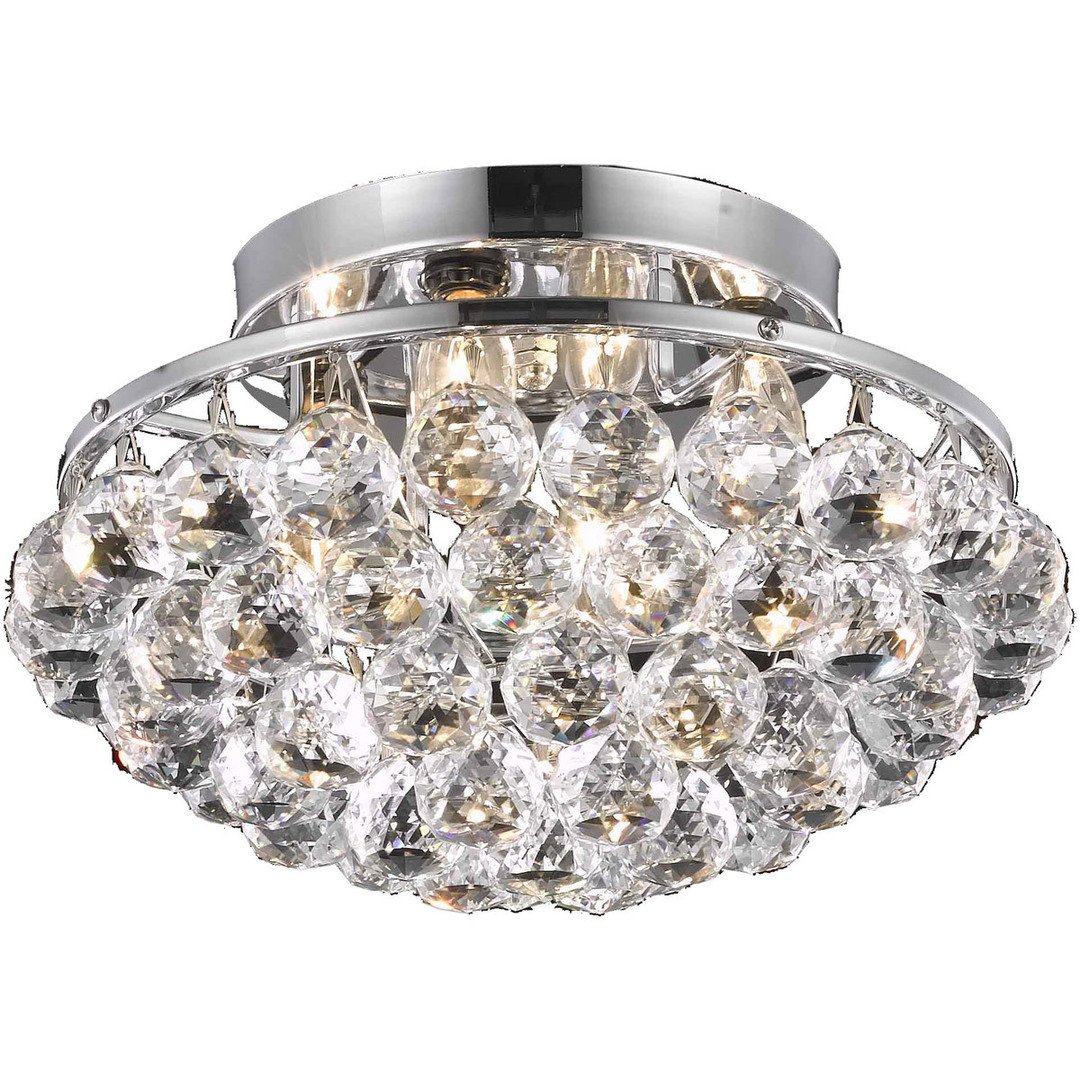 Chrome with Crystal Flush Mount - LV LIGHTING