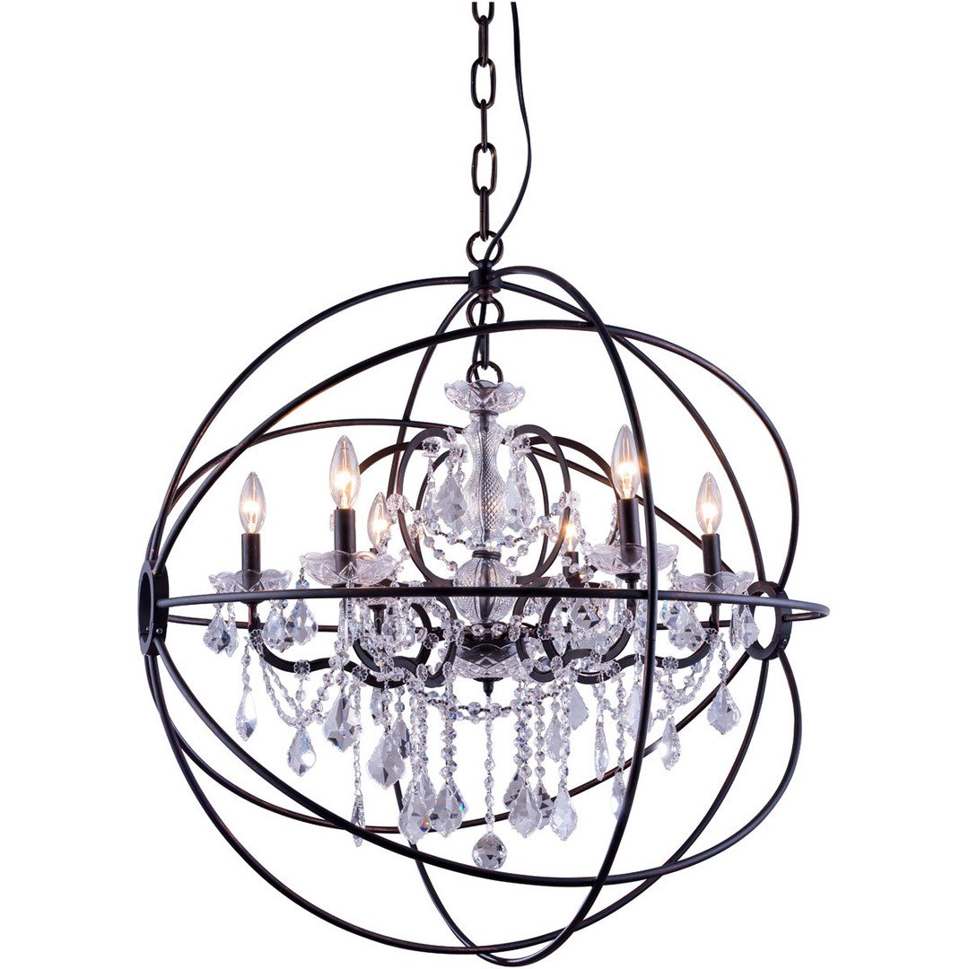 Dark Bronze with Crystal Chandelier - LV LIGHTING