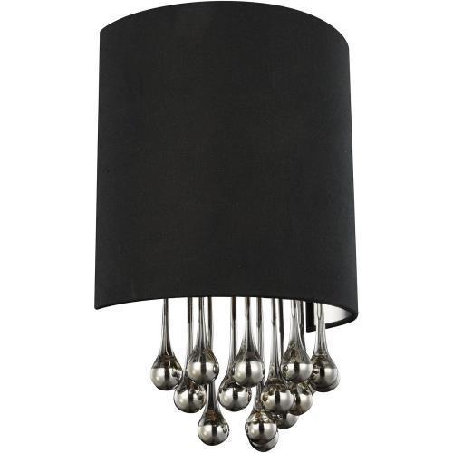 Black with Silver Crystal Wall Sconce - LV LIGHTING