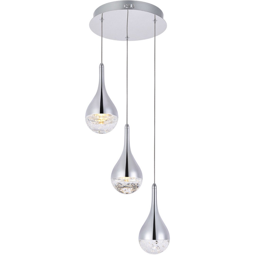 Chrome with Multiple Bubble Drop Pendant - LV LIGHTING