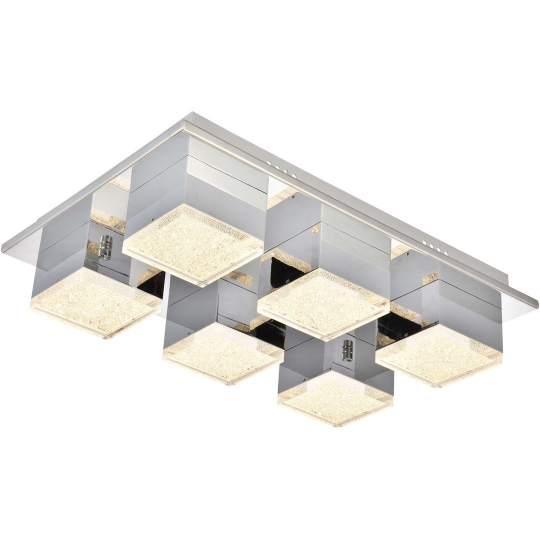 Chrome with Glass Flush Mount - LV LIGHTING