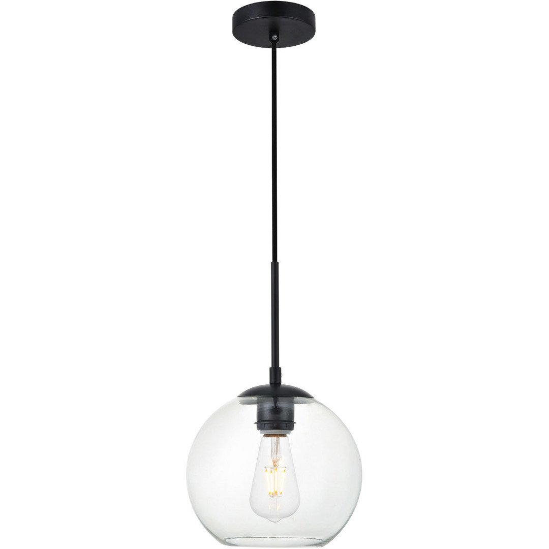 Black with Clear Glass Pendant - LV LIGHTING