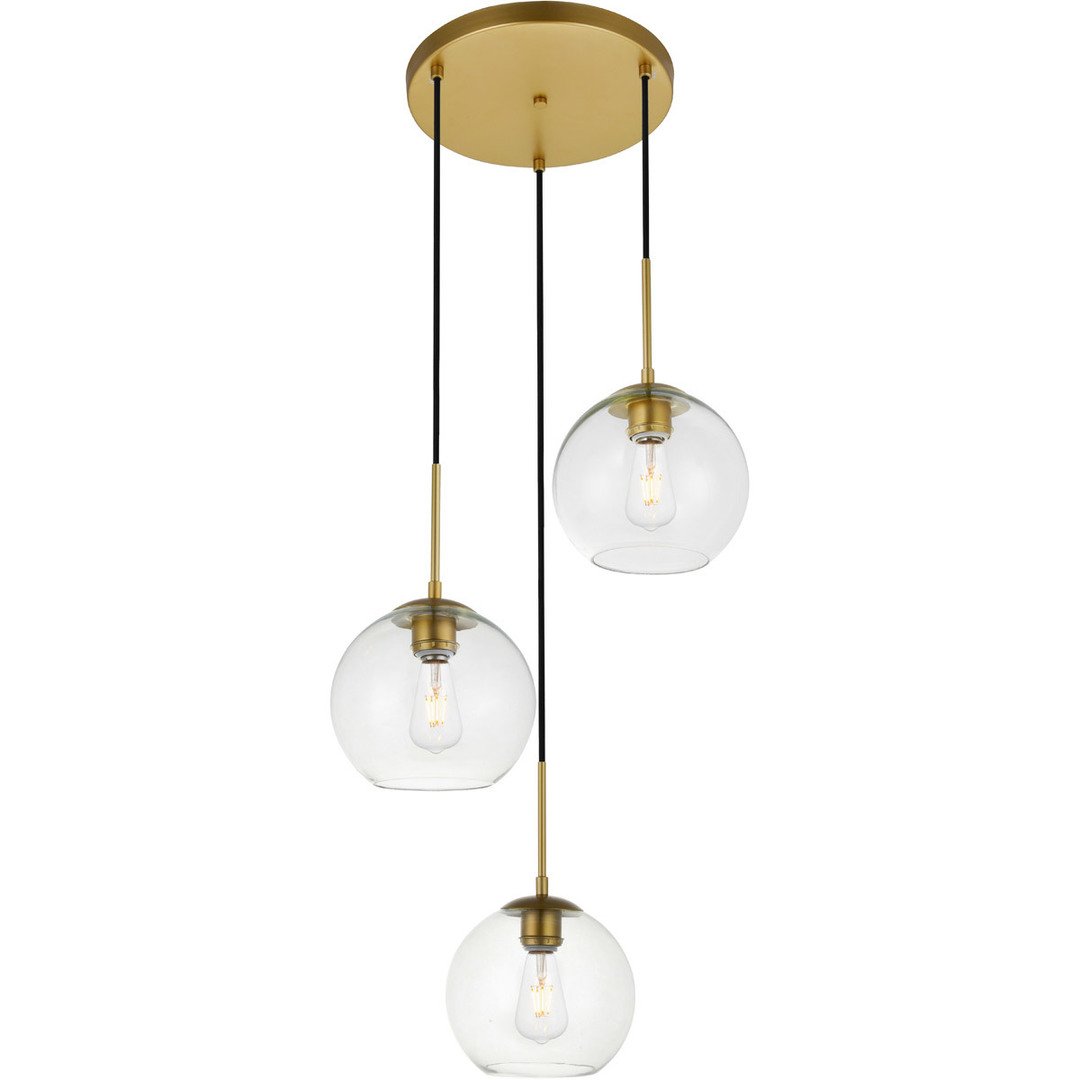 Brass with Multiple Clear Glass Pentant - LV LIGHTING