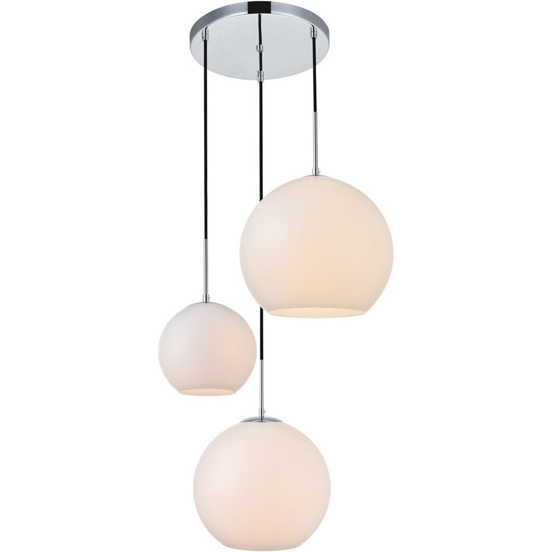 Chrome with Multiple Frosted Shade Pendant - LV LIGHTING