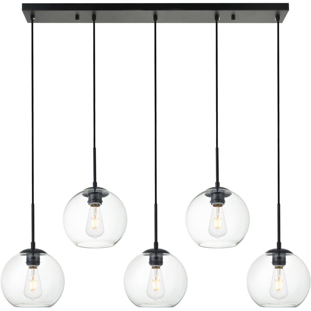 Black with Multiple Clear Shade Pendant - LV LIGHTING