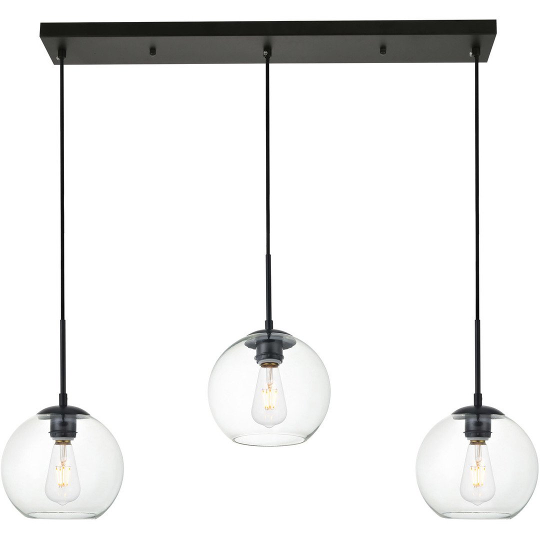 Black with Multiple Clear Glass Pendant - LV LIGHTING