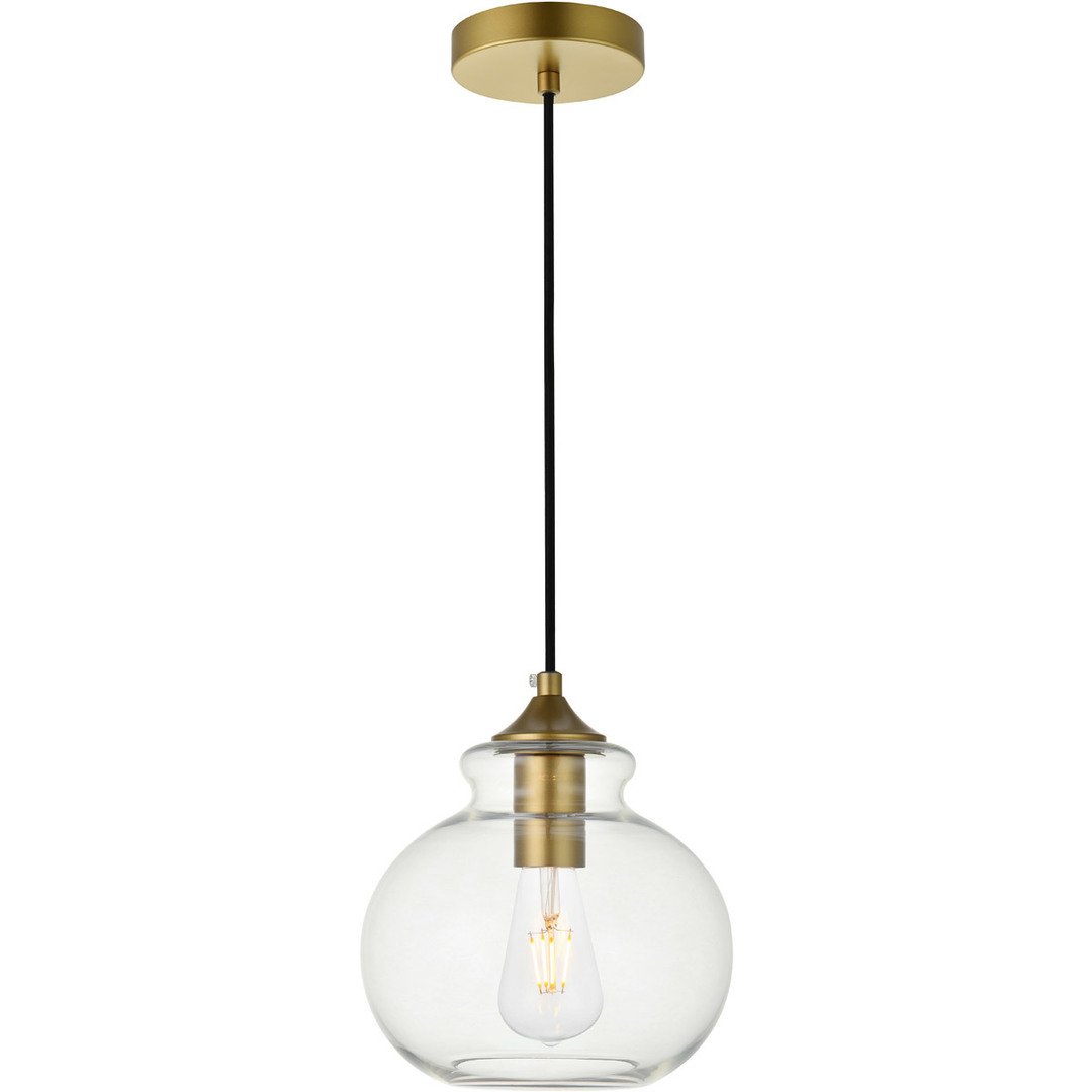 Brass with Clear Shade Pendant - LV LIGHTING