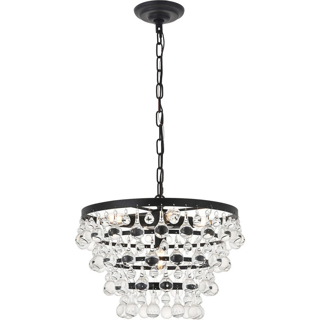 Black with Crystal Pendant - LV LIGHTING