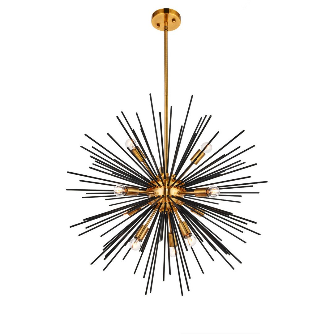 Brass with Black Chandelier - LV LIGHTING