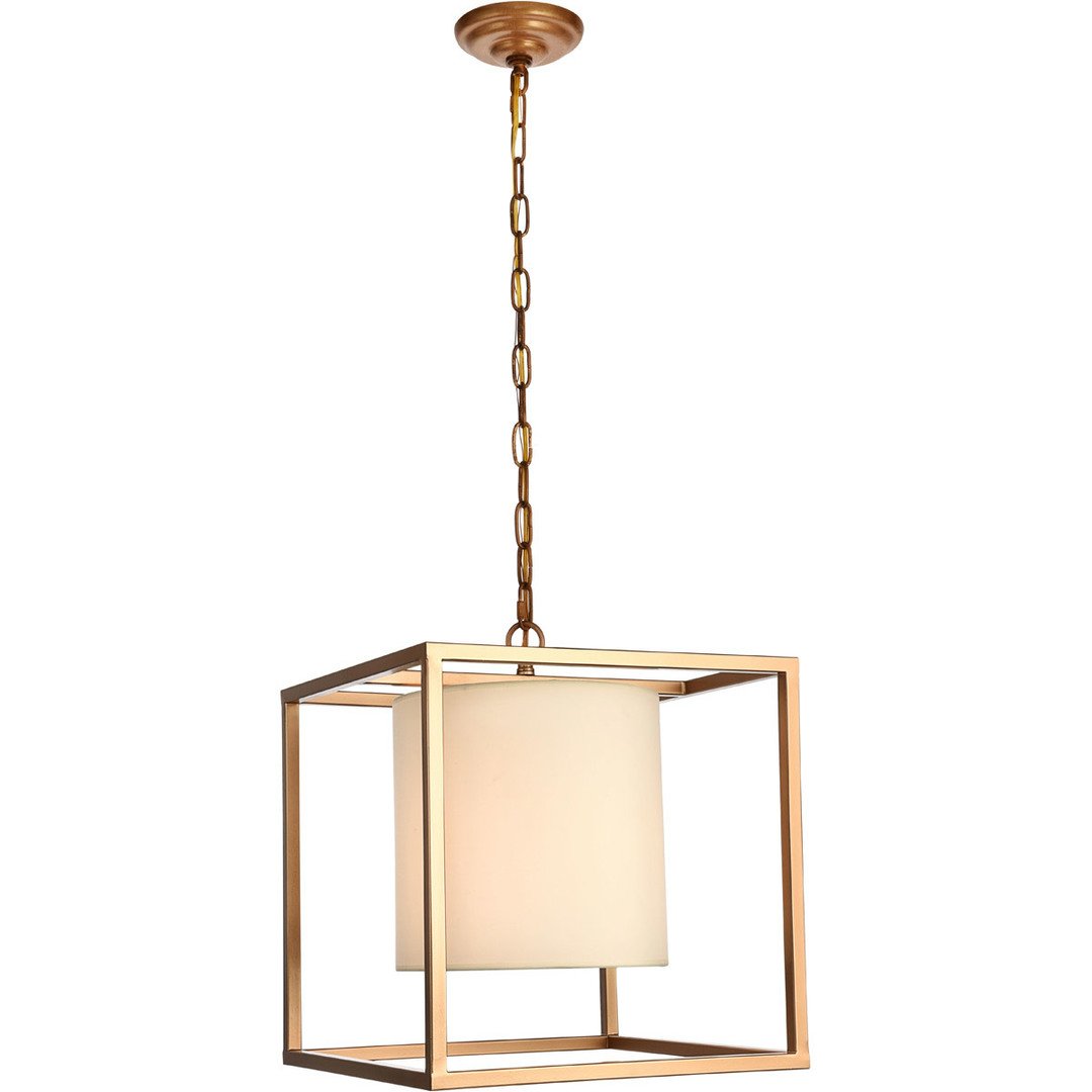 Gold with White Shade Pendant - LV LIGHTING