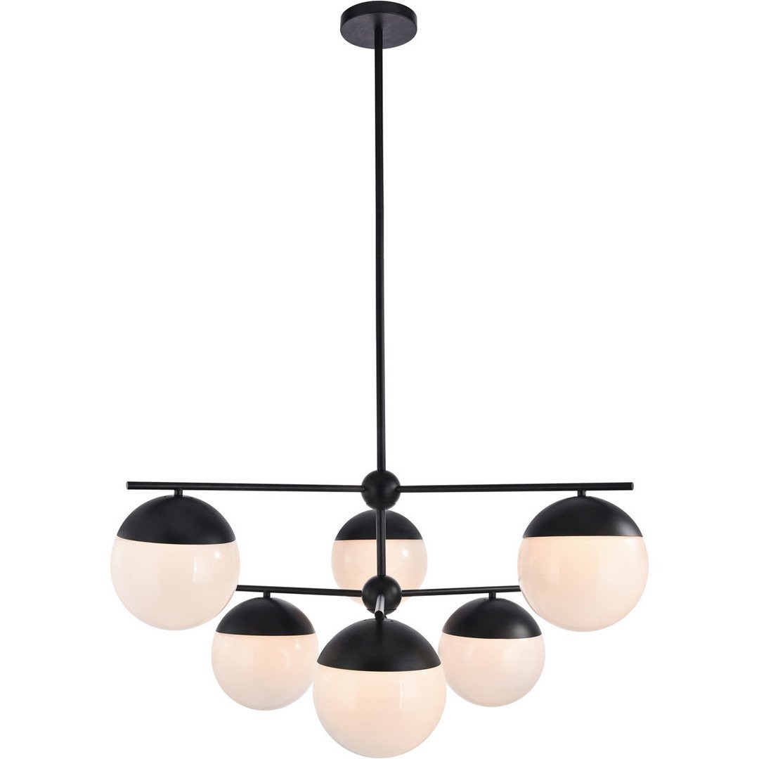 Black with Multiple Frosted Shade Chandelier - LV LIGHTING