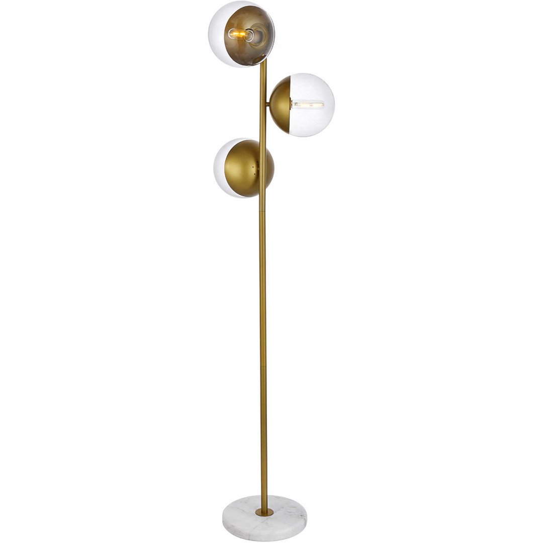 Brass with Tripple Clear Shade Floor Lamp - LV LIGHTING