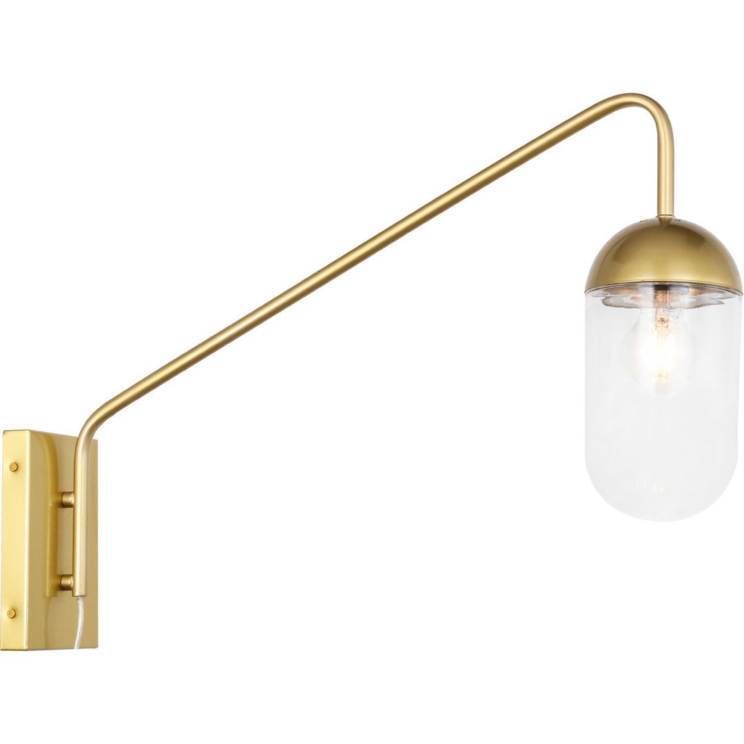 Gold with Clear Shade Wall Sconce - LV LIGHTING