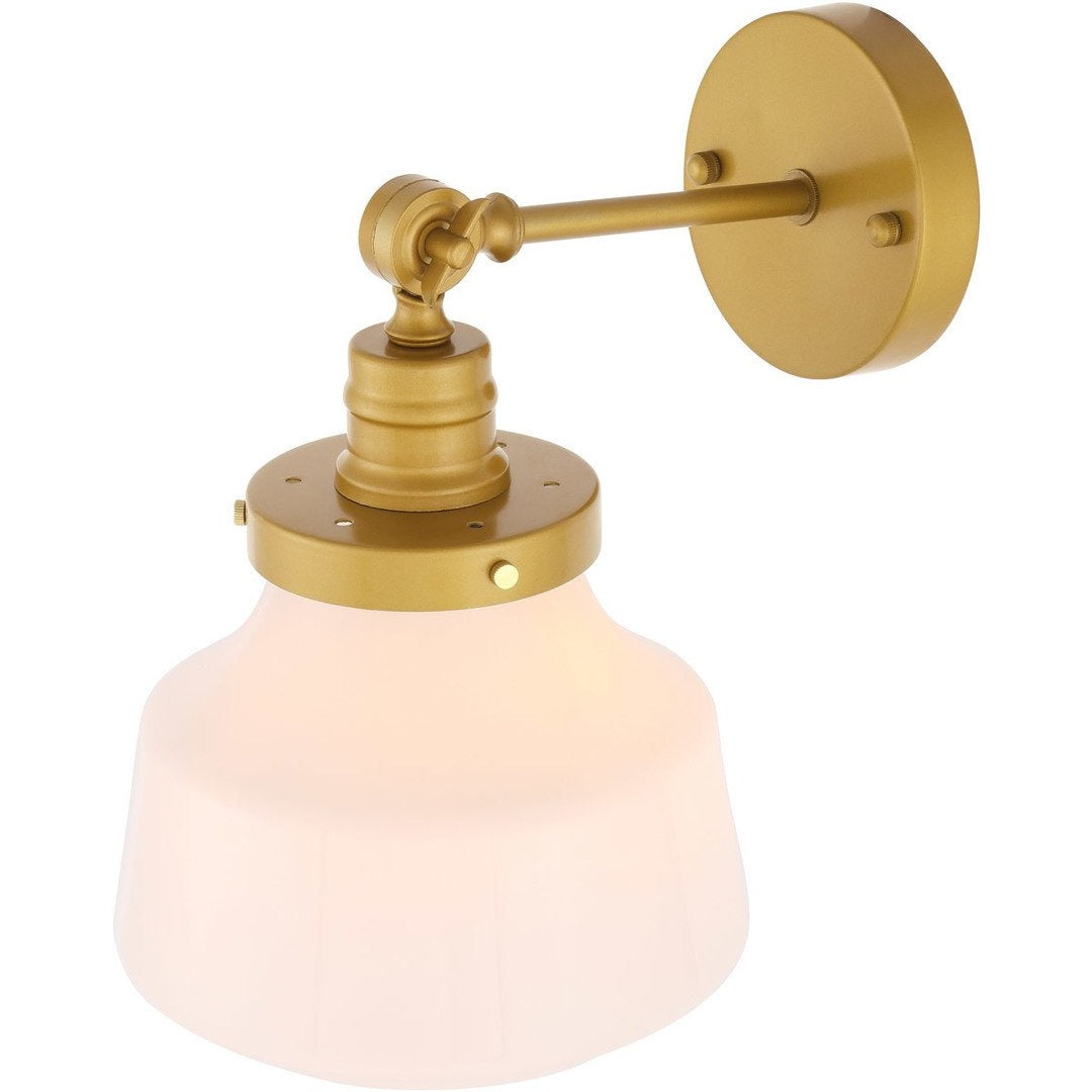 Brass with Frosted Shade adjustable Wall Sconce - LV LIGHTING