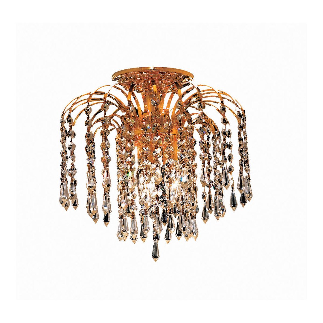 Gold with Crystal Flush Mount - LV LIGHTING