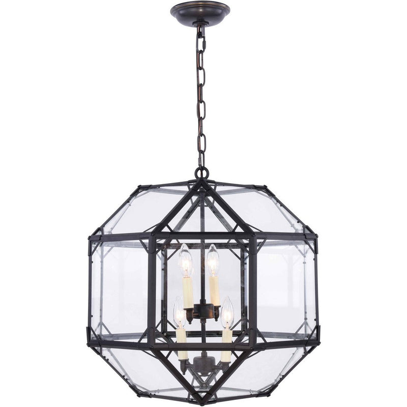 Black Cage with Glass Pendant