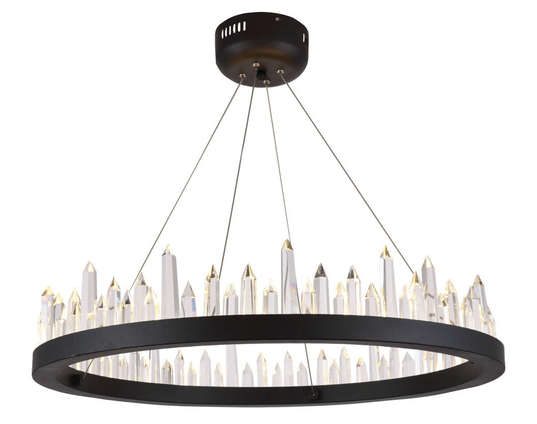 Dark Grey with Crystal Chandelier - LV LIGHTING